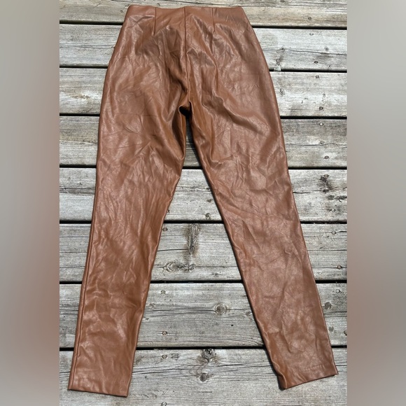 Calvin Klein Brown Faux Leather Low Rise Women's Trousers Small - Picture 5 of 6